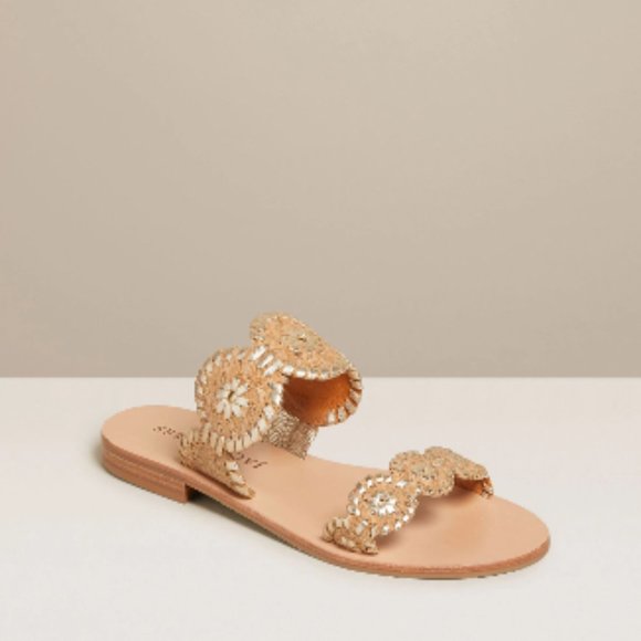 Jack Rogers Shoes - Jack Rogers Lauren Cork Gold Sandal Double Strap
